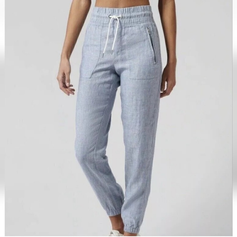 Athleta Cabo Linen Jogger Pant 10 - Picture 1 of 9